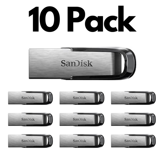 10 Pack SanDisk Ultra Flair USB 3.0, Bulk Flash Drives for High Performance File Storage and Transfer