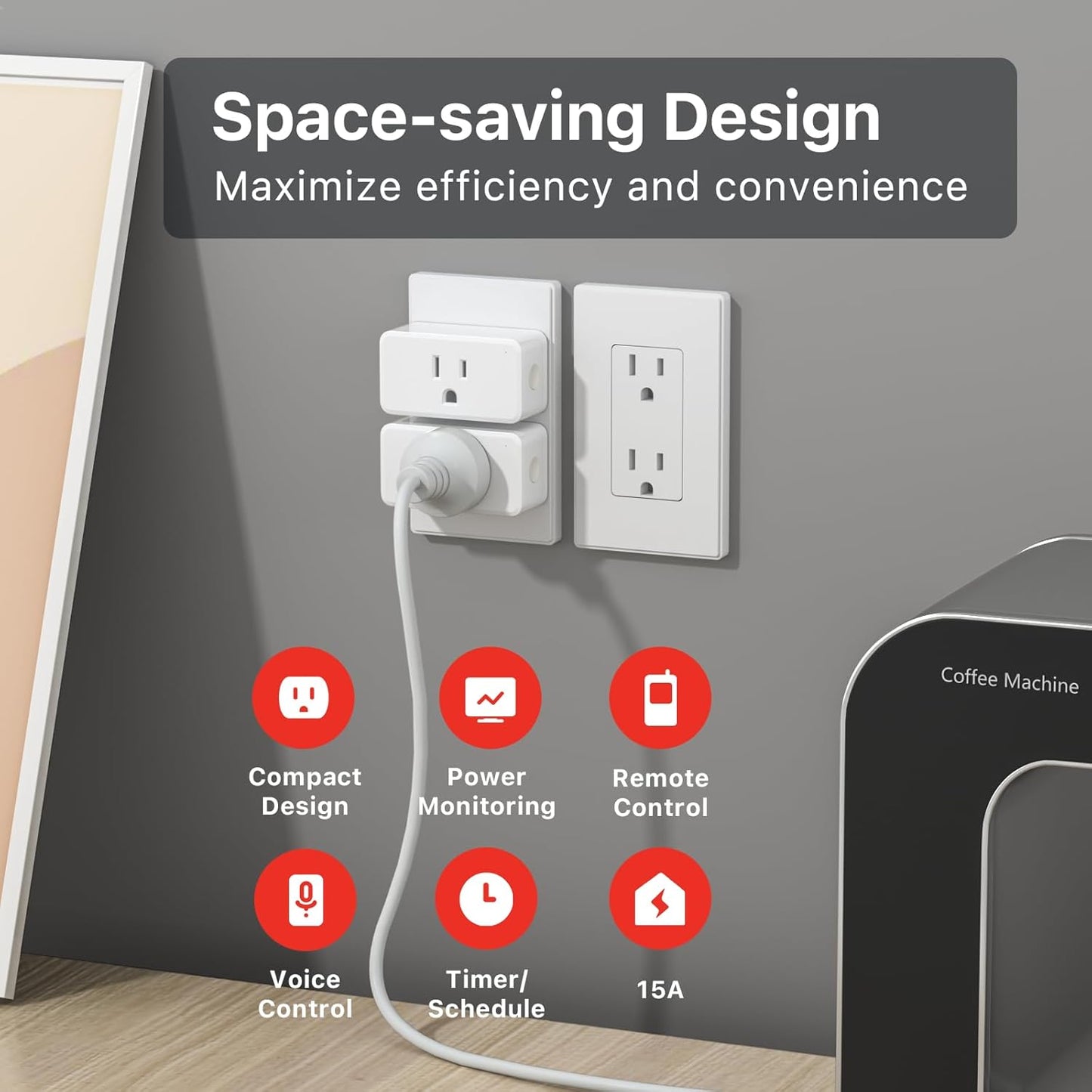 THIRDREALITY ZigBee Smart Plug 4 Pack, 15A Outlet with Energy Monitoring for Smart Home Devices