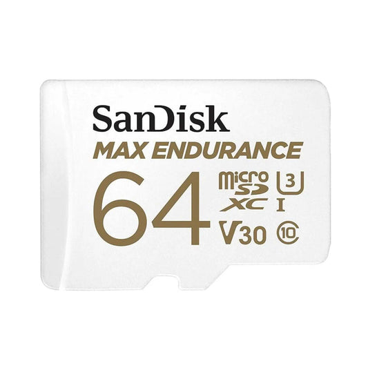 SanDisk Max Endurance MicroSDXC Card 64GB – reliable high-capacity card designed for continuous video recording in security devices