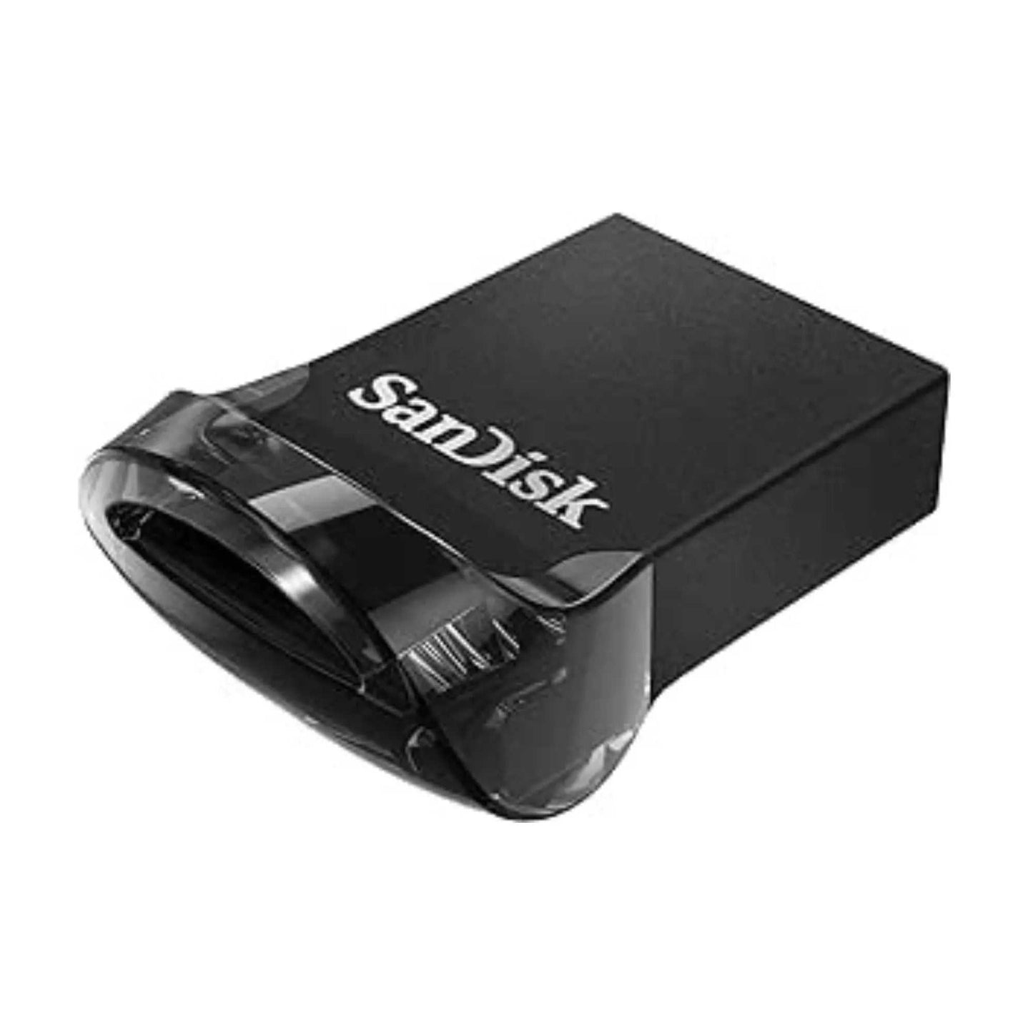 SanDisk Ultra Fit USB 3.2 Gen 1 Flash Drive in compact design with fast data transfer, available in 128GB, 256GB, and 512GB storage capacities