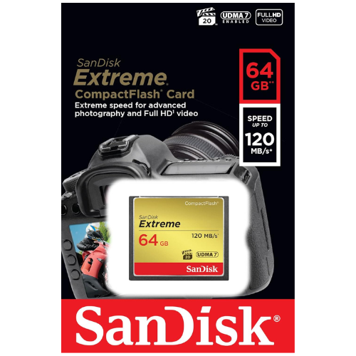 SanDisk Extreme CompactFlash, Memory Card for DSLR Cameras, Photography and 4K Video