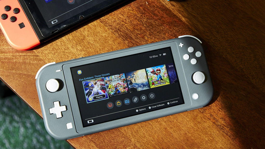 Nintendo Switch console with game library on screen – best memory card options for Switch storage and performance in 2025.