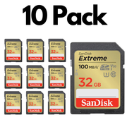 Lot de 10 cartes mémoire SanDisk Extreme SDXC UHS-I – U3, V30, C10, compatibles 4K UHD