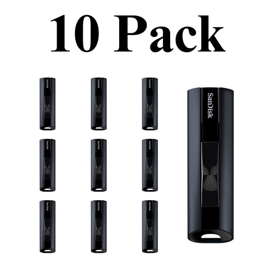 10 pack SanDisk 128GB Extreme PRO USB 3.2 solid state flash drives, high-speed portable storage, reliable and durable USB drives