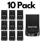 10 Pack SanDisk Ultra Fit USB 3.2 Gen 1, Bulk Flash Drives for Compact Storage and Fast Transfers
