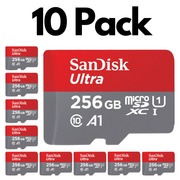10 Pack SanDisk Ultra microSDXC UHS-I Memory Card with SD Adapter – C10, A1, Full HD