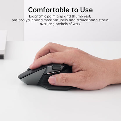 RAPOO MT760 Wireless Bluetooth Mouse - Bluetooth 5.0/2.4GHz Multi-Mode Connection Multi-Device Computer Mouse, M+ Cross Computer Technology, 11 Programmable Buttons, 90 Days Battery Life, Black