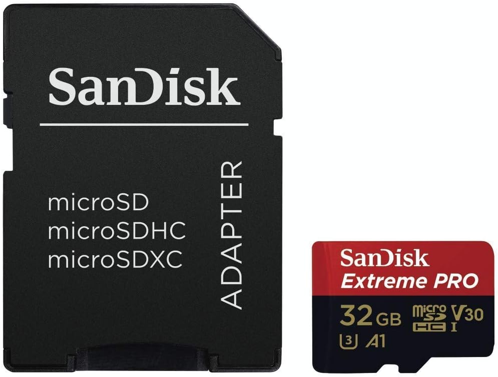 SanDisk Extreme PRO microSDXC UHS-I Memory Card with SD Adapter – U3, A2, C10, 4K UHD