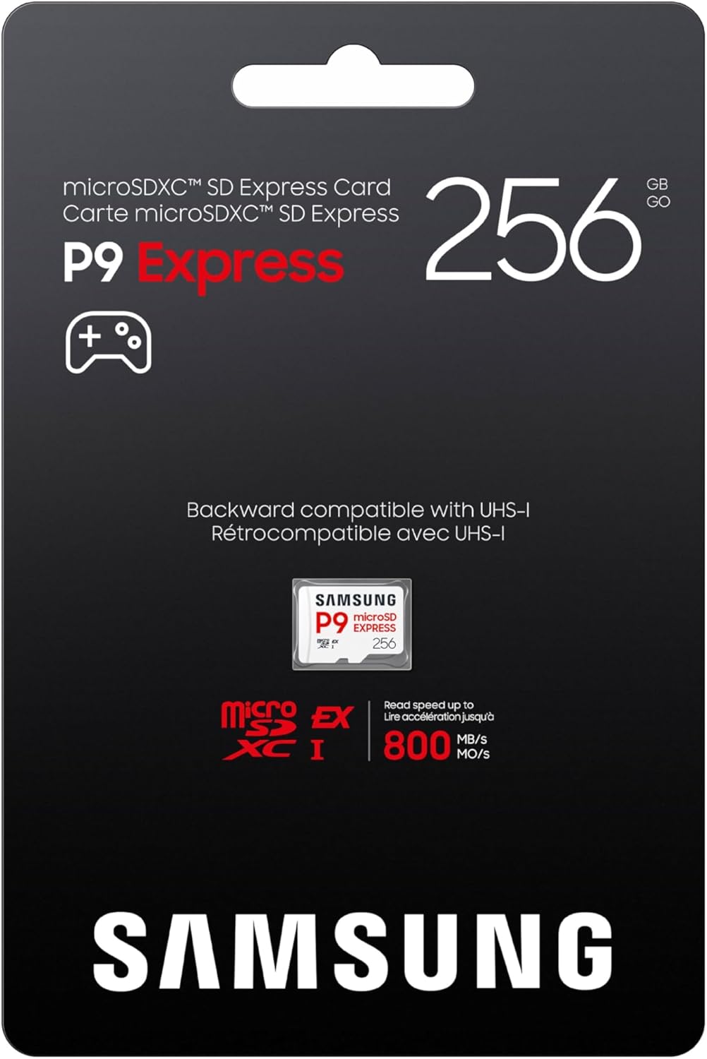 Carte mémoire microSD Express Samsung P9 Express microSDXC – Jusqu'à 800 Mo/s, U3, C10