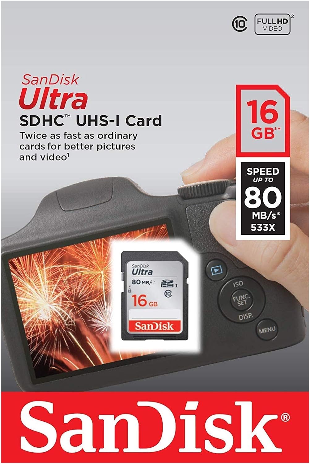 SanDisk Ultra SDXC UHS-I SD Memory Card – C10, U1, Full HD Video Compatible