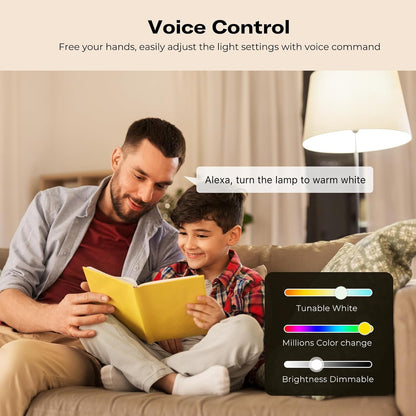 Smart color lighting using THIRDREALITY ZigBee bulb in a modern living room