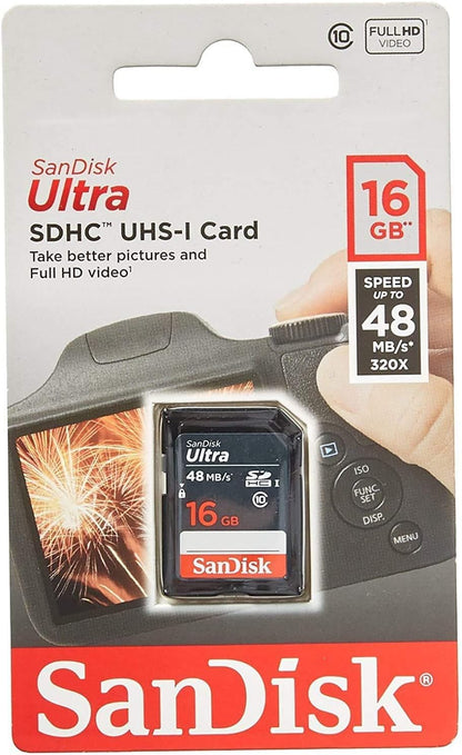 10 Pack SanDisk Ultra SDHC UHS-I SD Memory Card - C10, Full HD Video Compatible