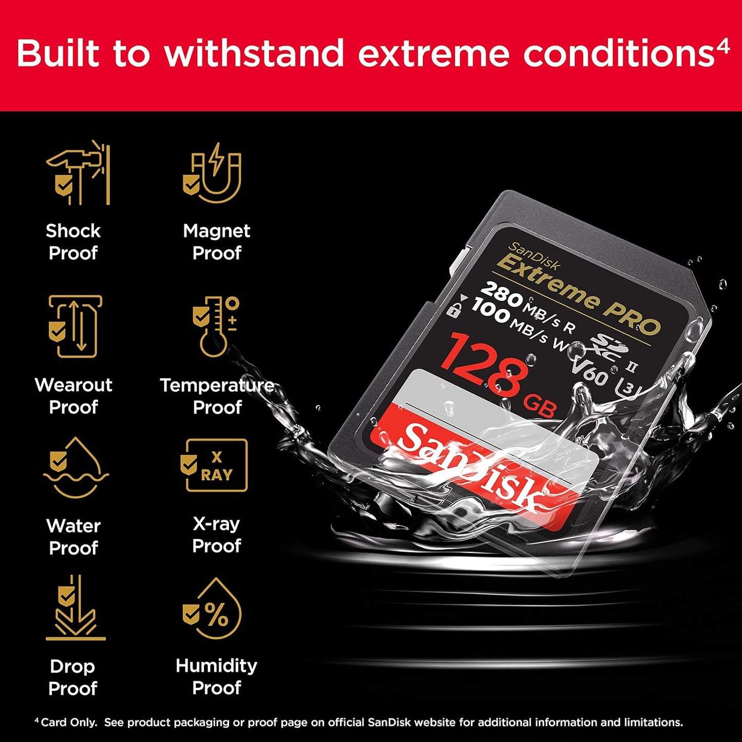 SanDisk Extreme PRO SDXC UHS-II SD Memory Card – V60, U3, 6K & 4K UHD