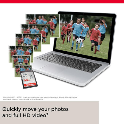 10 Pack SanDisk Ultra SDXC UHS-I SD Memory Card – C10, U1, Full HD Video Compatible