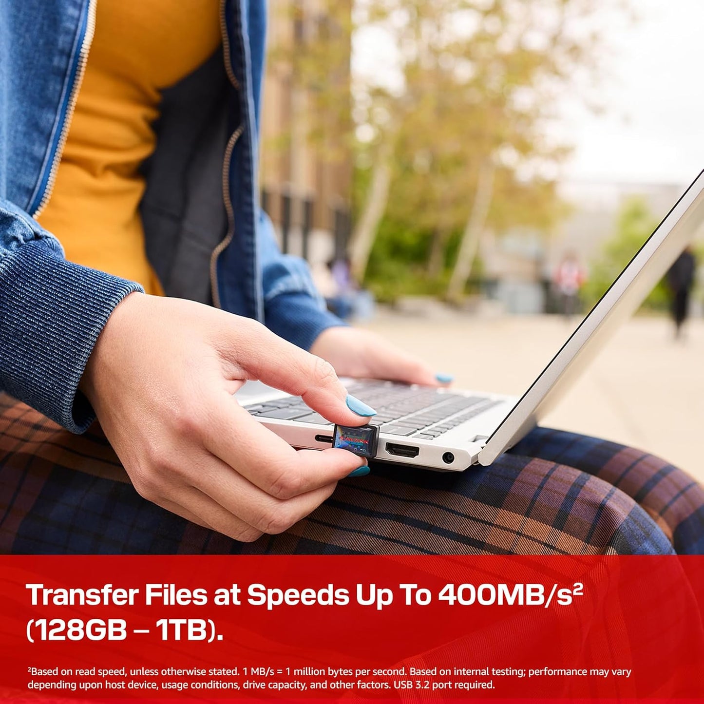 SANDISK Extreme Fit USB-C Flash Drive – USB 3.2 Gen 1, Up to 400MB/s
