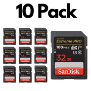 Lot de 10 cartes mémoire SD SanDisk Extreme PRO SDXC UHS-I – U3, V30, C10, 4K UHD