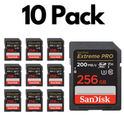 10 Pack SanDisk Extreme PRO SDXC UHS-I SD Memory Card – U3, V30, C10, 4K UHD