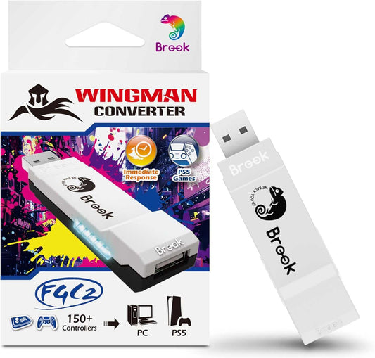 Brook Wingman FGC2 Converter Arcade Joystick Adapter for PS5 and PC – Compatible with All PS5 Games, High Performance Gaming Accessory