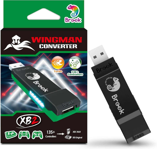 Brook Wingman XB-2 Wireless Controller Adapter for Xbox Retro Consoles and PC with Remap and Adjustable Turbo Features