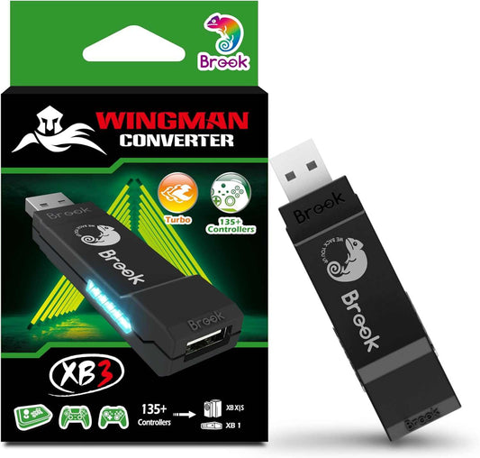 Brook Wingman XB-3 Wireless Controller Adapter – Cross-Platform Gaming for Xbox Series X/S, Xbox One, and PC with X-Input Support, Remap and Adjustable Turbo
