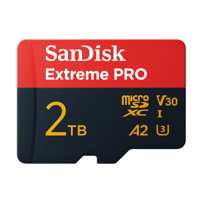 SanDisk Extreme PRO microSDXC UHS-I Memory Card with SD Adapter – U3, A2, C10, 4K UHD