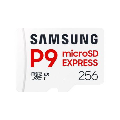 Carte mémoire microSD Express Samsung P9 Express microSDXC – Jusqu'à 800 Mo/s, U3, C10