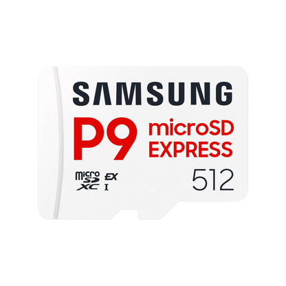 Carte mémoire microSD Express Samsung P9 Express microSDXC – Jusqu'à 800 Mo/s, U3, C10