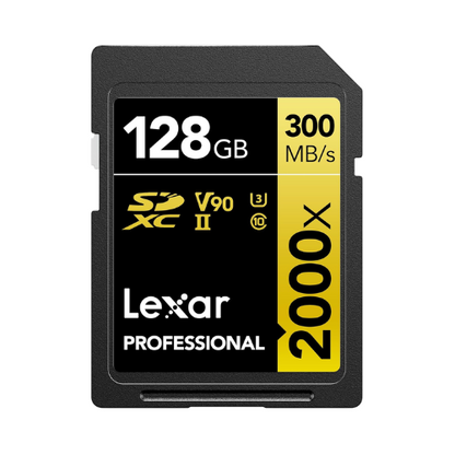 Lexar Professional 2000x 128GB SDXC UHS-II, SD Card up to 300MB/s for DSLR and Cinema-Quality Video