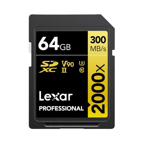 Lexar Professional 2000x 64GB SDXC UHS-II, SD Card up to 300MB/s for DSLR and Cinema-Quality Video