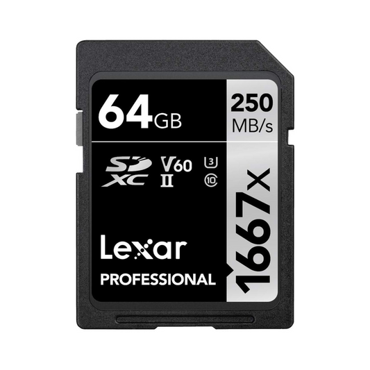 Lexar Professional 1667x 64GB SDXC UHS-II U3, SD Card for 4K Video Recording and Photography