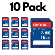 Lot de 10 cartes mémoire SanDisk SDXC de 16 Go, Classe 4 – C4, stockage quotidien compatible