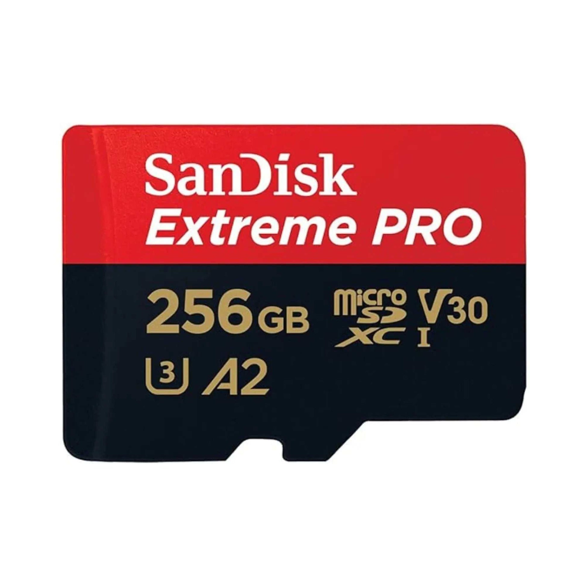 SanDisk Extreme Pro MicroSD UHS-I Card 256GB – large capacity microSD card optimized for high-resolution video recording