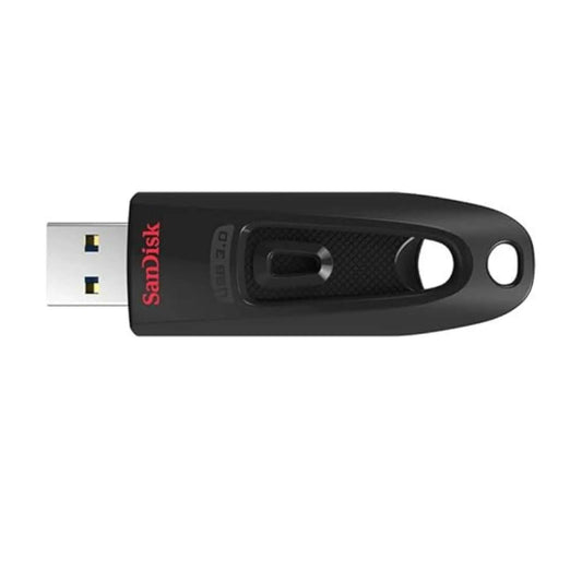 SanDisk Ultra USB 3.0 Flash Drive with high-speed performance and durable design, available in 16GB, 32GB, 128GB, 256GB, and 512GB storage options