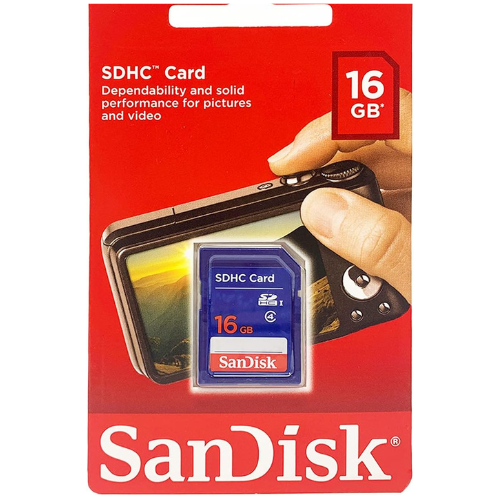 Class 4 16GB SDHC – front of retail packaging