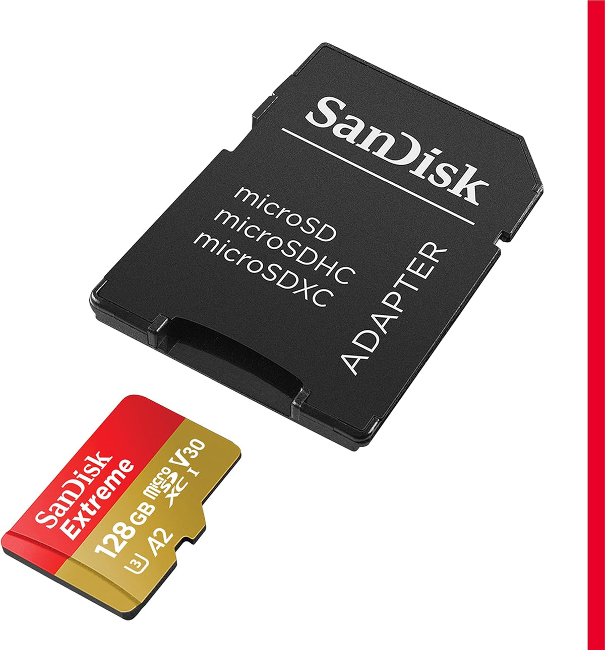 Extreme 128GB microSDXC – card with SD adapter