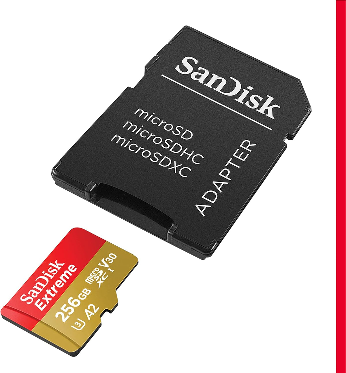 Extreme 256GB microSDXC – card with SD adapter