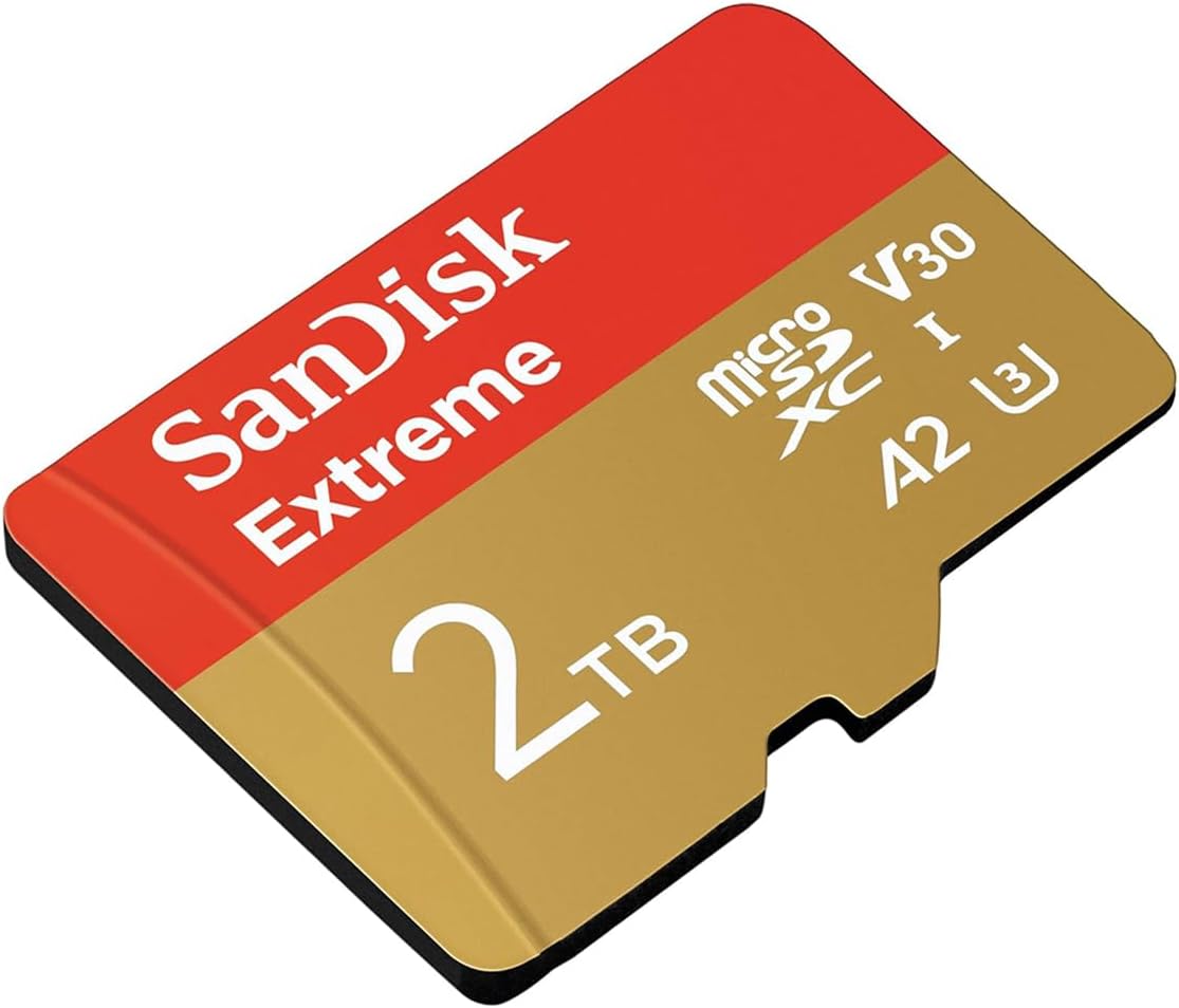 Extreme 2TB microSDXC – angled view of the card