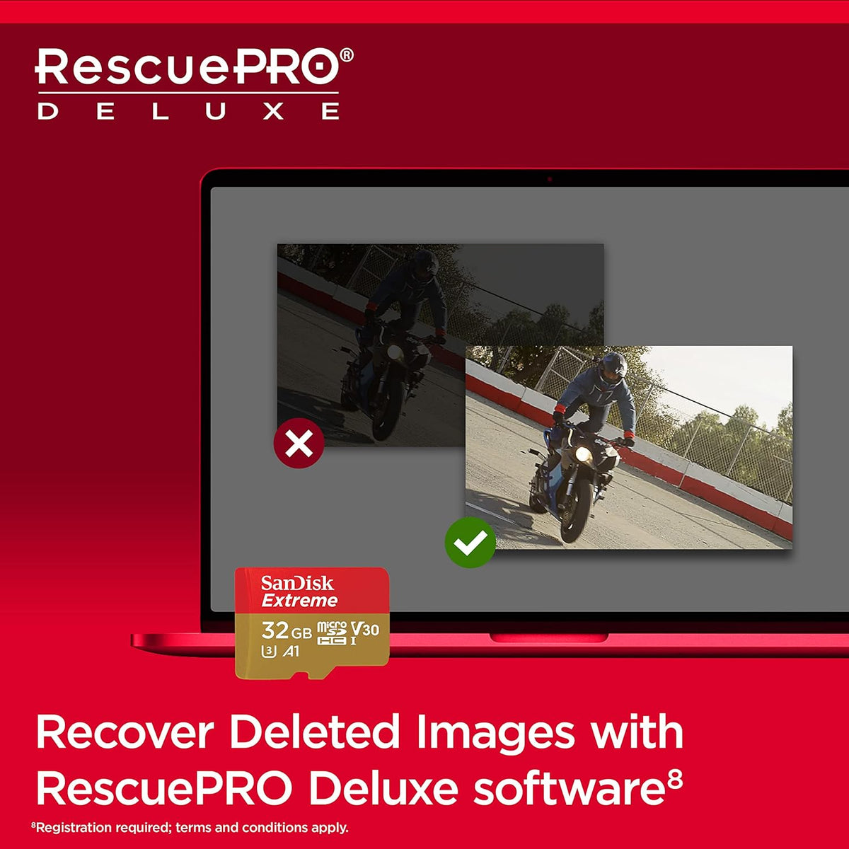 Extreme 32GB microSDHC – RescuePRO Deluxe data recovery software infographic