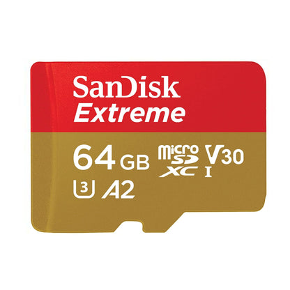 Extreme 64GB microSDXC – front view of the card