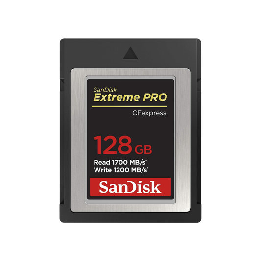 Extreme PRO 128GB CFexpress Type B card – front view of the card