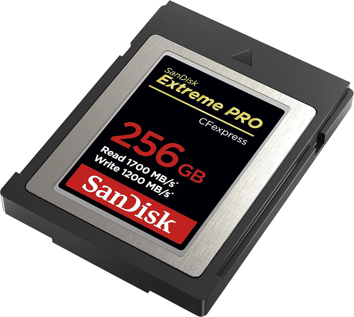 Extreme PRO 256GB CFexpress Type B card – angled view of the card