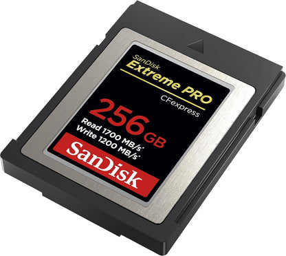 Extreme PRO 256GB CFexpress Type B card – angled view of the card
