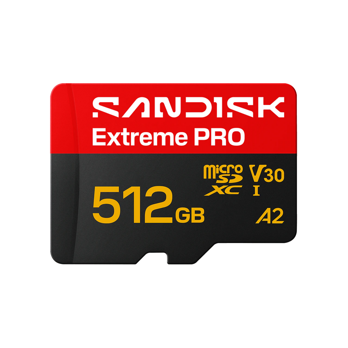 Extreme PRO 512GB microSDXC – front view of the new generation card