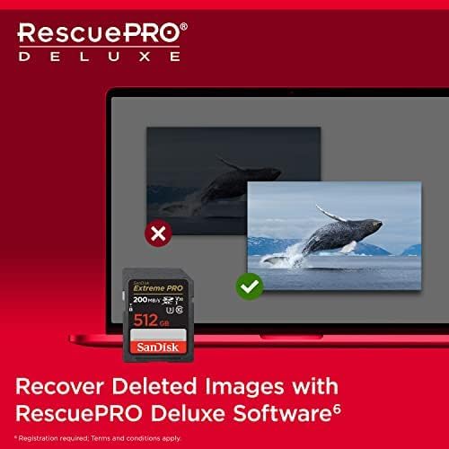 Extreme PRO 512GB SDXC – RescuePRO Deluxe data recovery software infographic