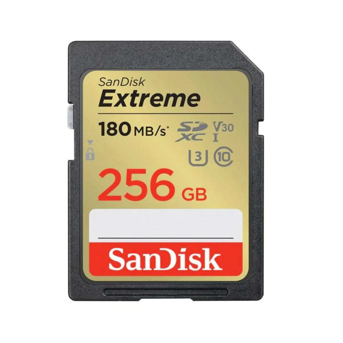 Extreme 256GB SDXC – front view of the card