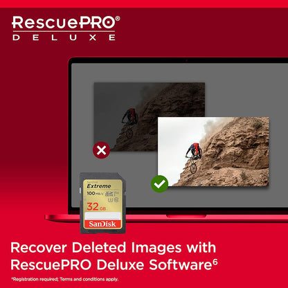 Extreme 32GB SDHC – RescuePRO Deluxe data recovery software infographic