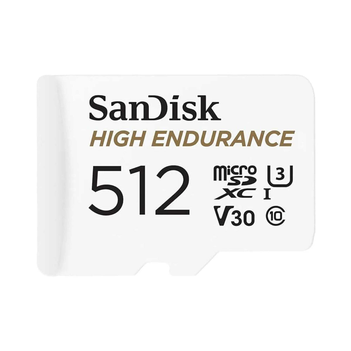 High Endurance 512GB microSDXC – front view of the card