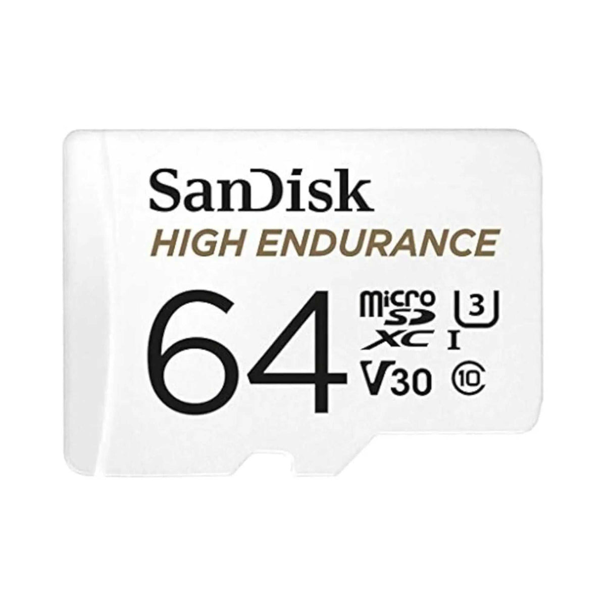 High Endurance 64GB microSDXC – front view of the card