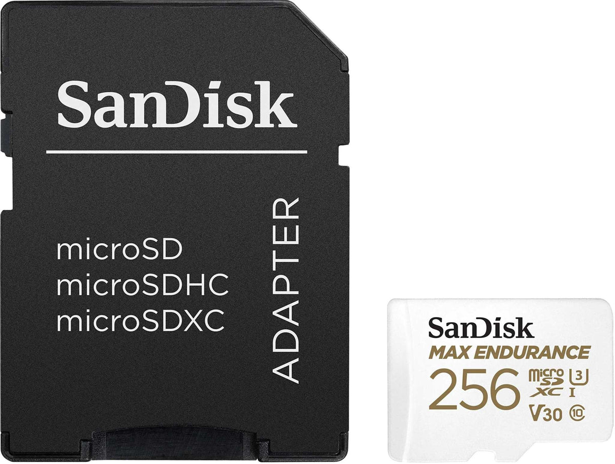 MAX Endurance 256GB microSDXC – card with SD adapter, front view