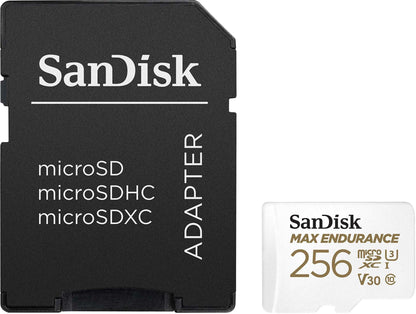 MAX Endurance 256GB microSDXC – card with SD adapter, front view